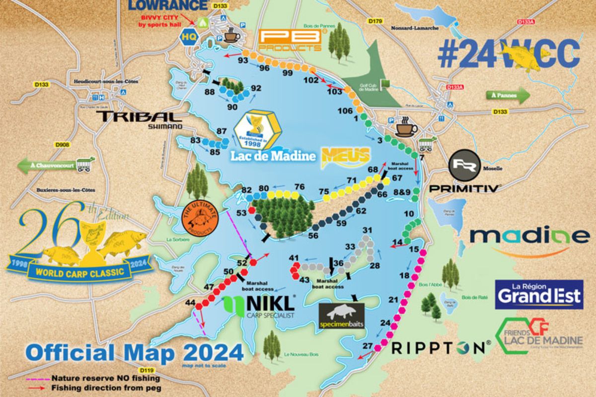 World Carp Classic 2024 - mapa stanowisk