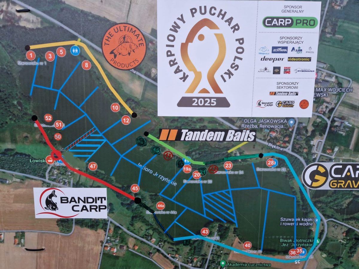 Karpiowy Puchar Polski - mapa stanowisk