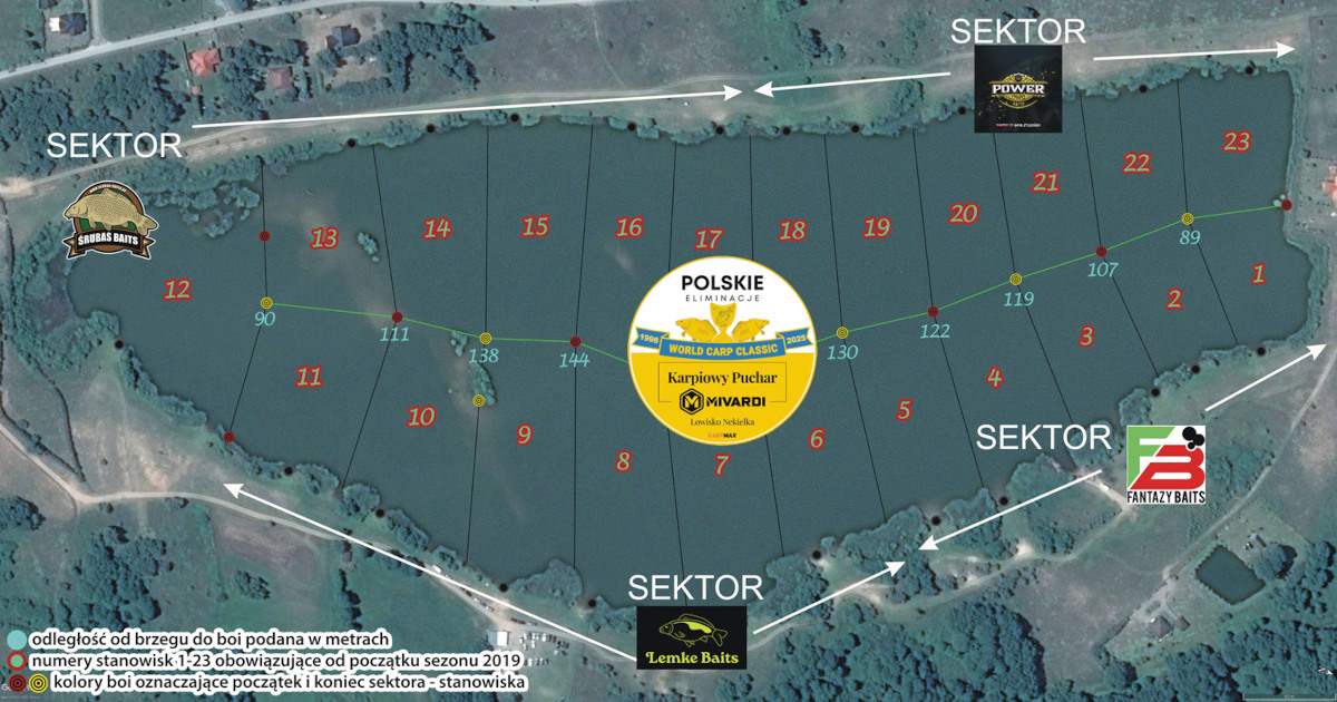 polskie eliminacje World Carp Classic mapa stanowisk