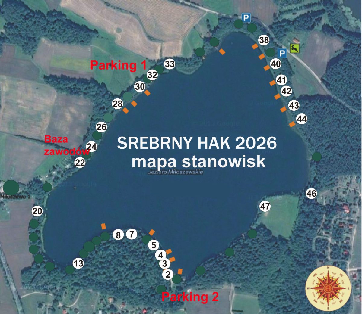 Srebrny Hak - mapa stanowisk