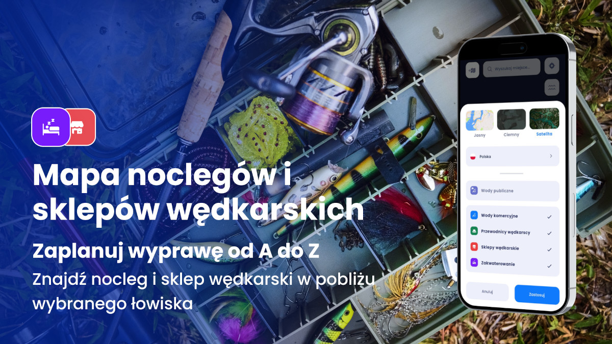 Sklep wędkarski z przynętami i akcesoriami do połowu w aplikacji Fishsurfing